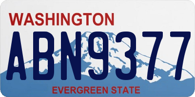 WA license plate ABN9377