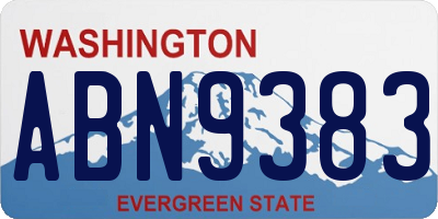 WA license plate ABN9383