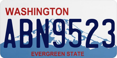 WA license plate ABN9523