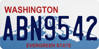 WA license plate ABN9542