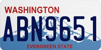 WA license plate ABN9651