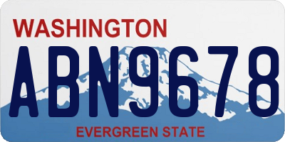 WA license plate ABN9678