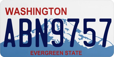 WA license plate ABN9757