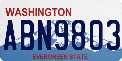 WA license plate ABN9803