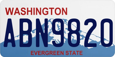 WA license plate ABN9820