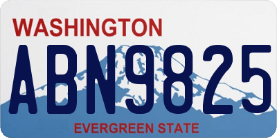 WA license plate ABN9825