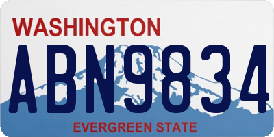 WA license plate ABN9834