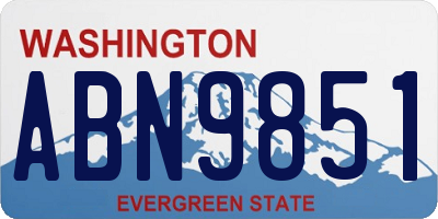 WA license plate ABN9851