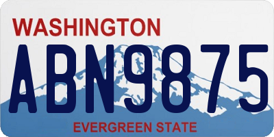 WA license plate ABN9875