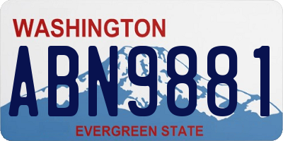 WA license plate ABN9881