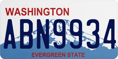WA license plate ABN9934