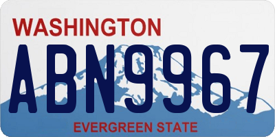 WA license plate ABN9967