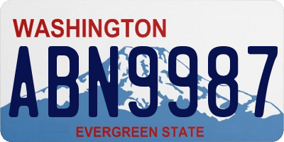 WA license plate ABN9987