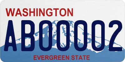 WA license plate ABO0002