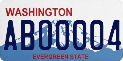 WA license plate ABO0004