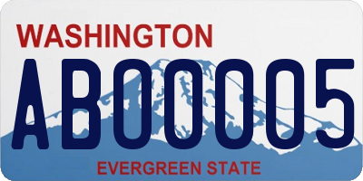 WA license plate ABO0005