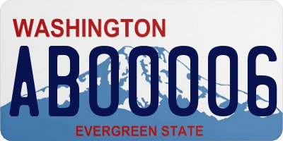 WA license plate ABO0006