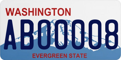 WA license plate ABO0008