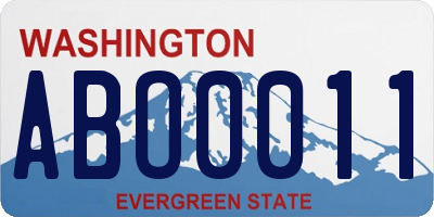 WA license plate ABO0011