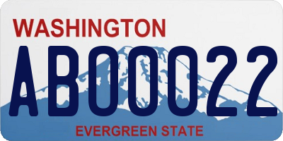 WA license plate ABO0022