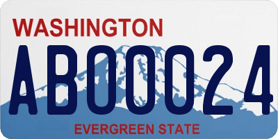 WA license plate ABO0024