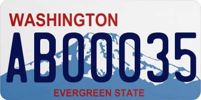 WA license plate ABO0035