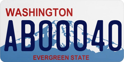 WA license plate ABO0040
