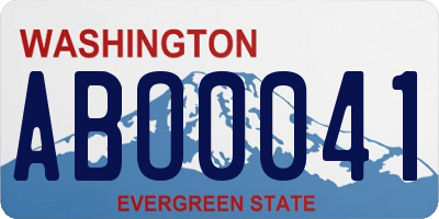 WA license plate ABO0041