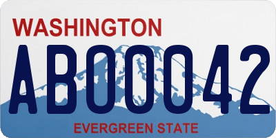 WA license plate ABO0042