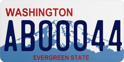 WA license plate ABO0044