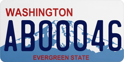 WA license plate ABO0046