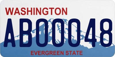 WA license plate ABO0048