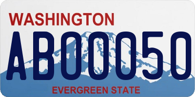 WA license plate ABO0050