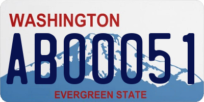 WA license plate ABO0051