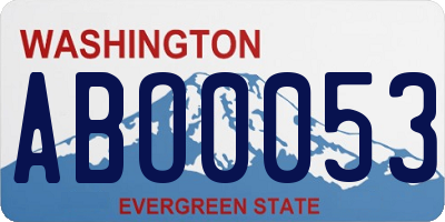 WA license plate ABO0053