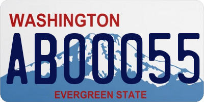 WA license plate ABO0055