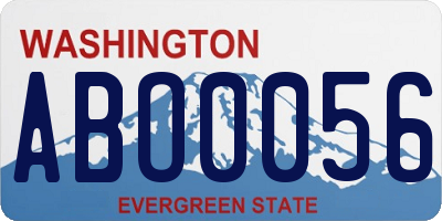 WA license plate ABO0056