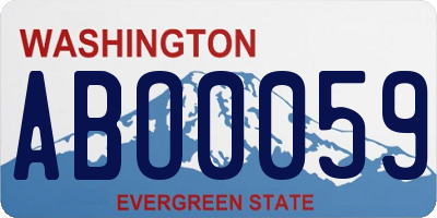WA license plate ABO0059