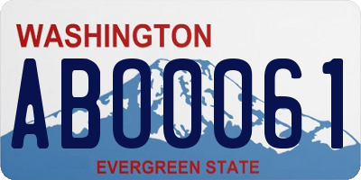 WA license plate ABO0061