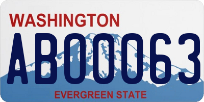 WA license plate ABO0063