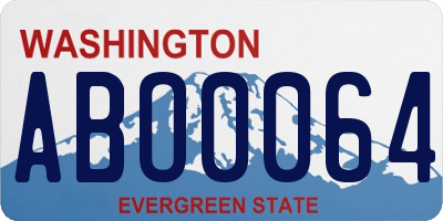 WA license plate ABO0064