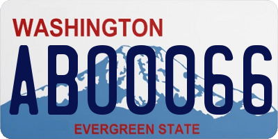 WA license plate ABO0066