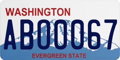 WA license plate ABO0067
