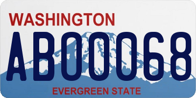 WA license plate ABO0068