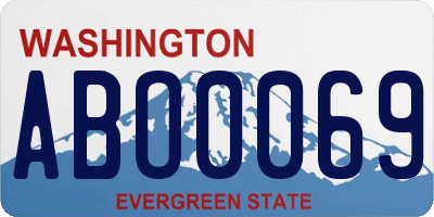 WA license plate ABO0069