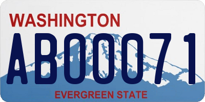 WA license plate ABO0071