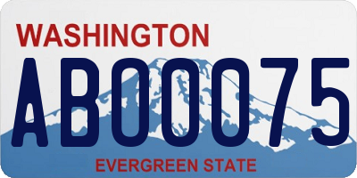 WA license plate ABO0075