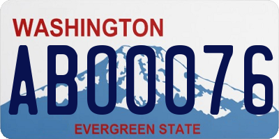 WA license plate ABO0076