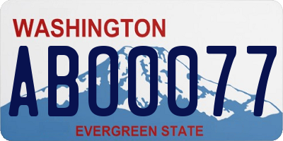 WA license plate ABO0077
