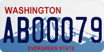 WA license plate ABO0079